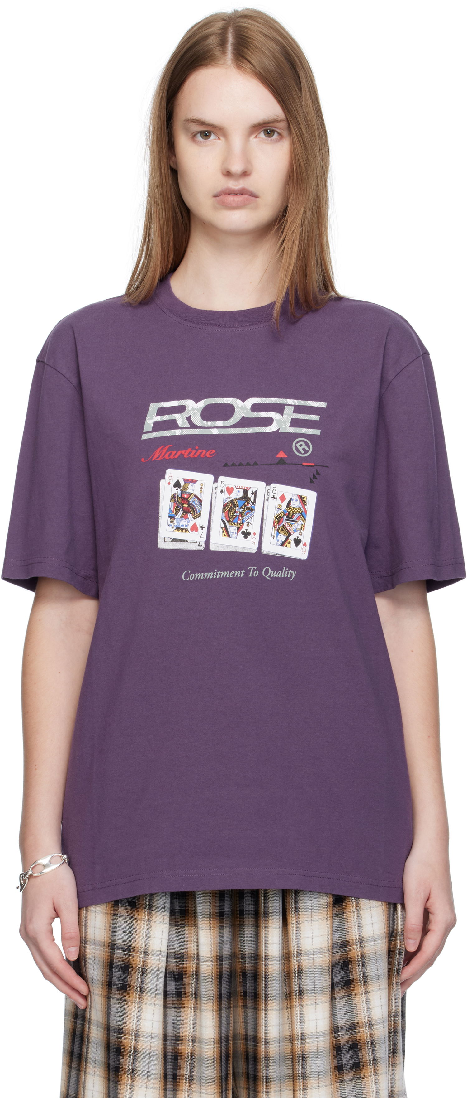 T-shirt Martine Rose Martine Rose Classic Playing Cards Graphic Tee Purpur | 603JE01605FA, 0