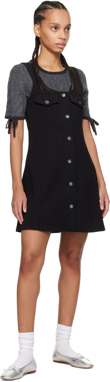 Klä GANNI GANNI Bonded Crepe Minidress Svart | W0187, 3