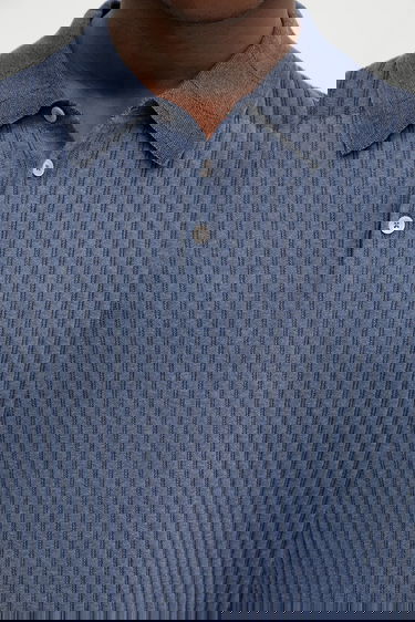 Polotröja Paul Smith Paul Smith Ribbed Knit Polo Shirt Blå | M1R.267Z.P02679, 3