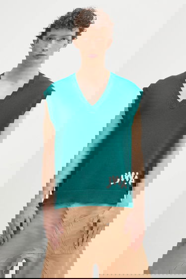 Väst JW Anderson JW Anderson JWA V-Neck Cashmere Blend Vest Grön | KW1349.YN0398.540, 0