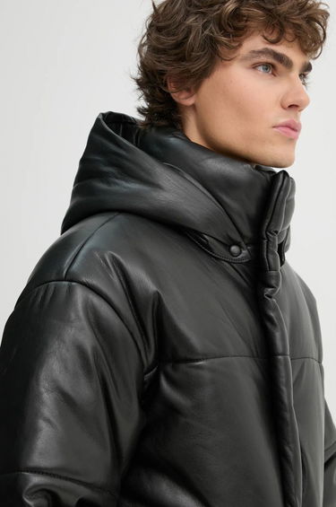 Pufferjacka Nanushka Hide Vegan Leather Puffer Jacket Svart | NM22CROW00299, 3