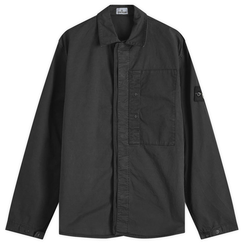 Skjorta Stone Island Stone Island Supima Cotton Twill Stretch-TC Shirt Jacket Svart | K1S151200033-V0029