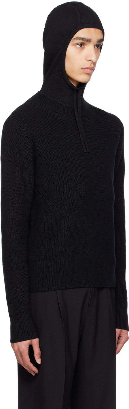 Sweater Dion Lee Dion Lee Paneled Knit Hoodie Svart | C7158R23, 1