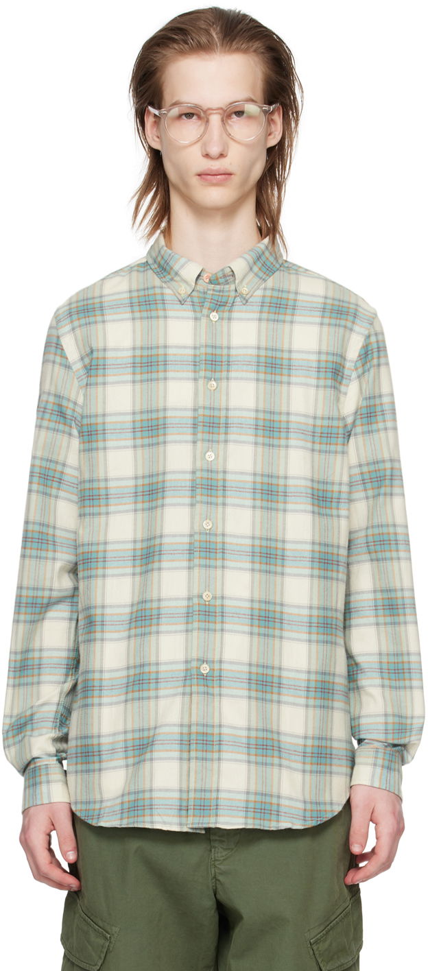 Skjorta Paul Smith PS Paul Smith Check Button-Down Shirt Grön | M2R-599R-M21955-30, 0
