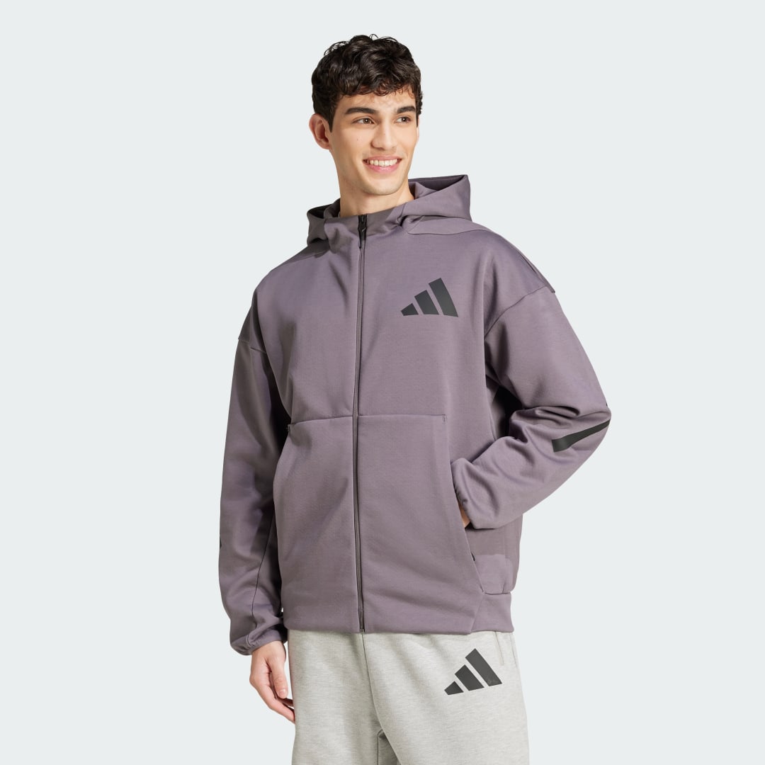 Sweatshirt adidas Performance Z.N.E. Full-Zip Hooded Jacket Purpur | JD2911, 0