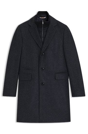 Rockar BOSS Slim-Fit Coat with Detachable Inner Mörkblå | 50551612