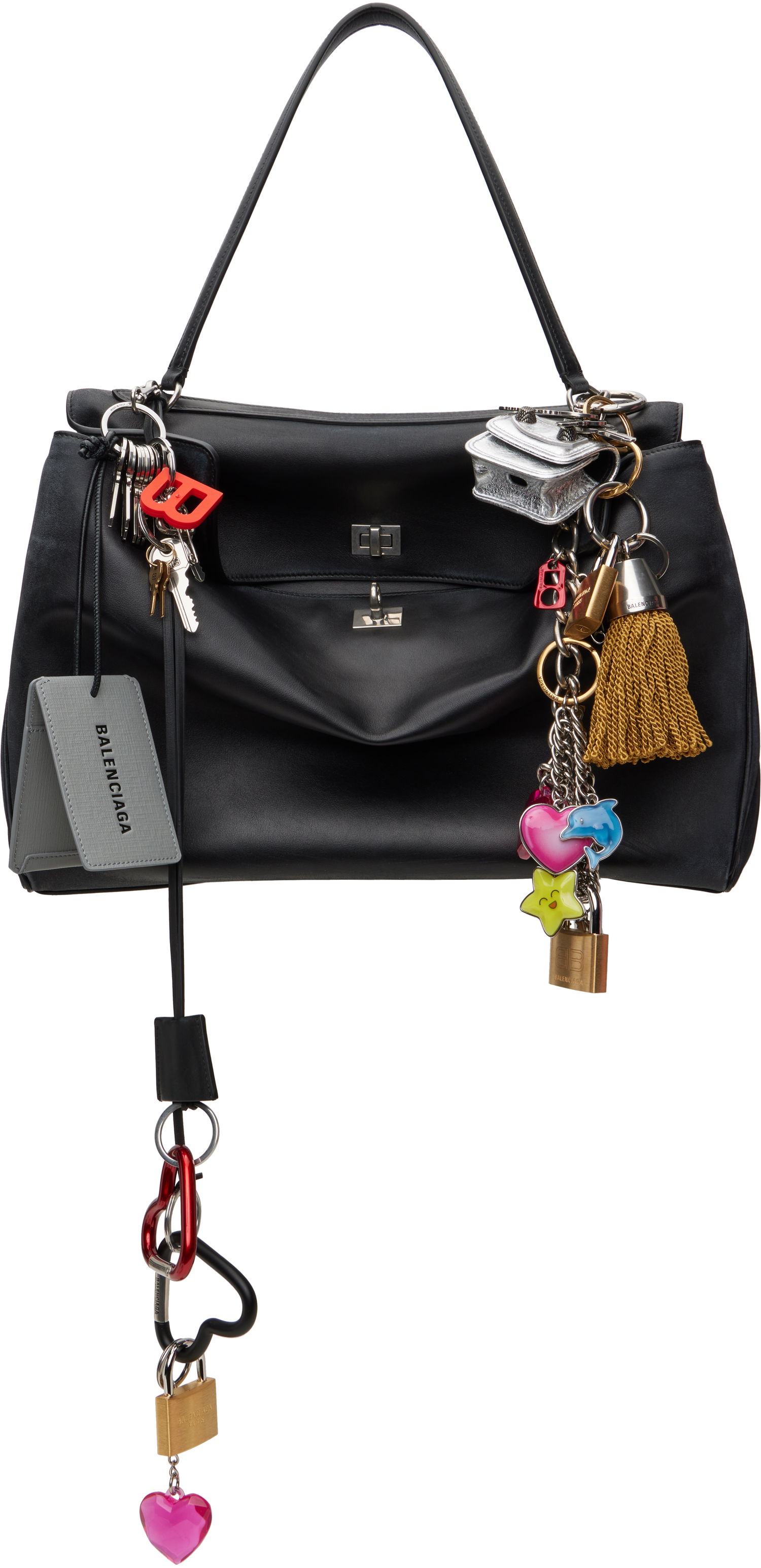 Handväska Balenciaga Balenciaga Charms Rodeo Large Bag Svart | 789744 2AA7B, 0