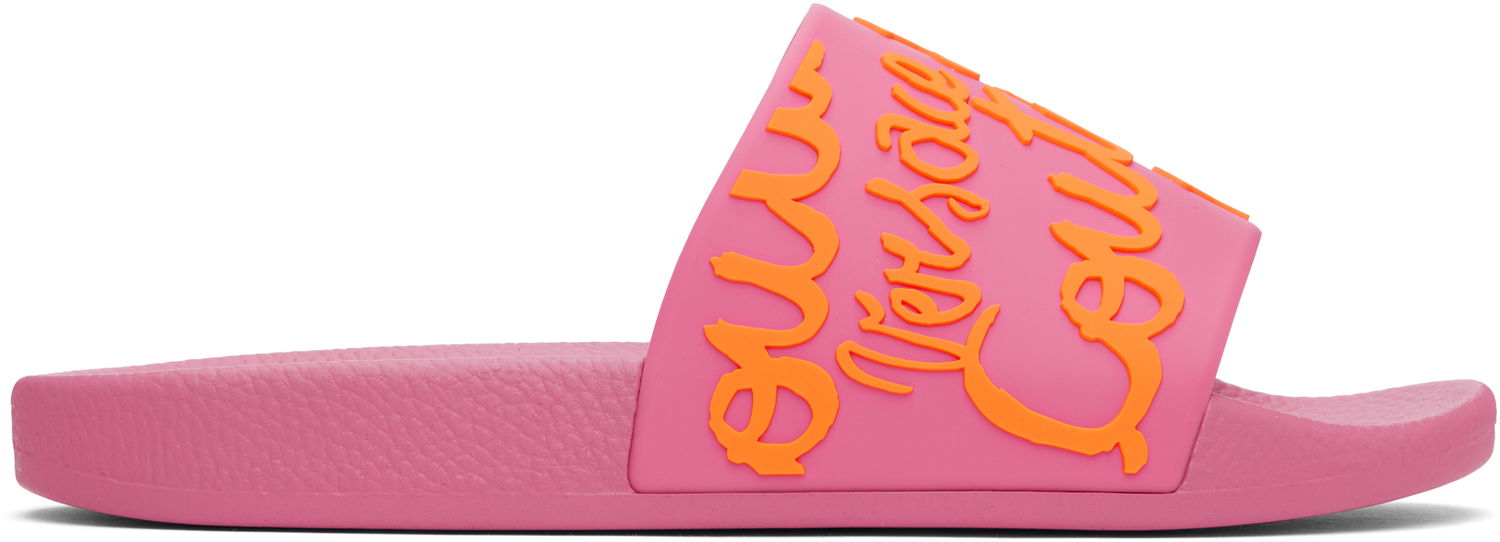 Badkläder Versace Versace Jeans Couture Logo Shelly Pool Slides Rosa | E78VA3SQ1_E71352, 0