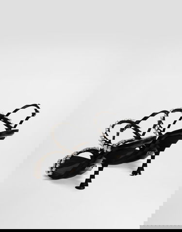 Sneakers och skor Dolce & Gabbana Dolce & Gabbana Rhinestone Chain Heeled Sandals Svart | CR1925AT3998S488, 2