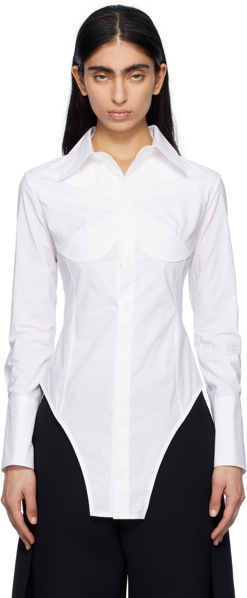 Skjorta Jean Paul Gaultier Jean Paul Gaultier Bodysuit Shirt Vit | 25/34-F-CH097-C071-01