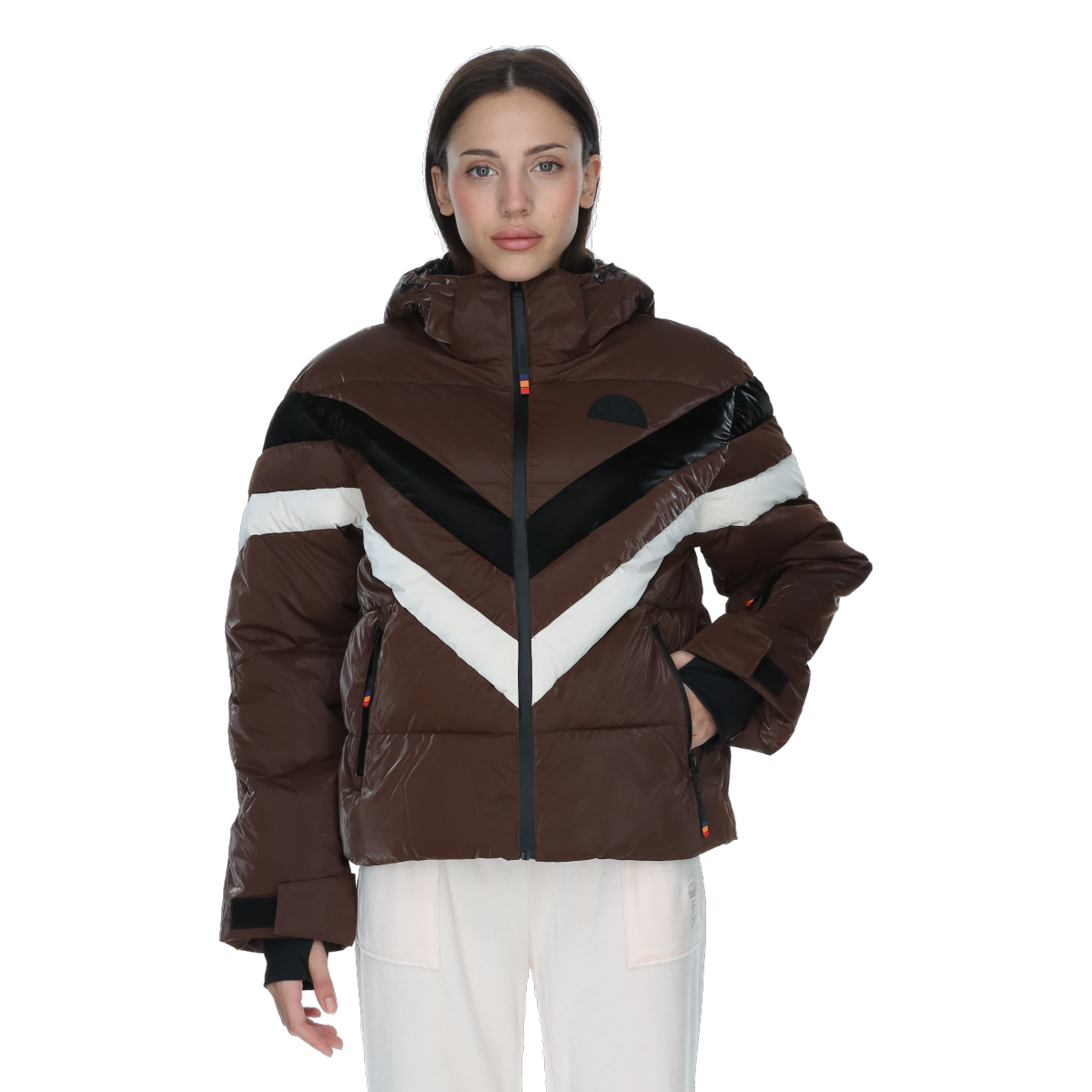 Pufferjacka Ellesse Milica Chevron Puffer Jacket Brun | ELA253F501-41, 0