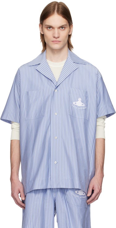 Skjorta Vivienne Westwood Vivienne Westwood Striped Camp Shirt Blå | 2401003H-J009D-, 0