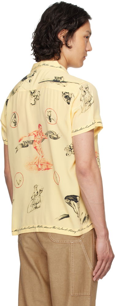 Skjorta Bode Bode Games Print Relaxed-Fit Camp Collar Shirt Gul | MRS25SH020, 2