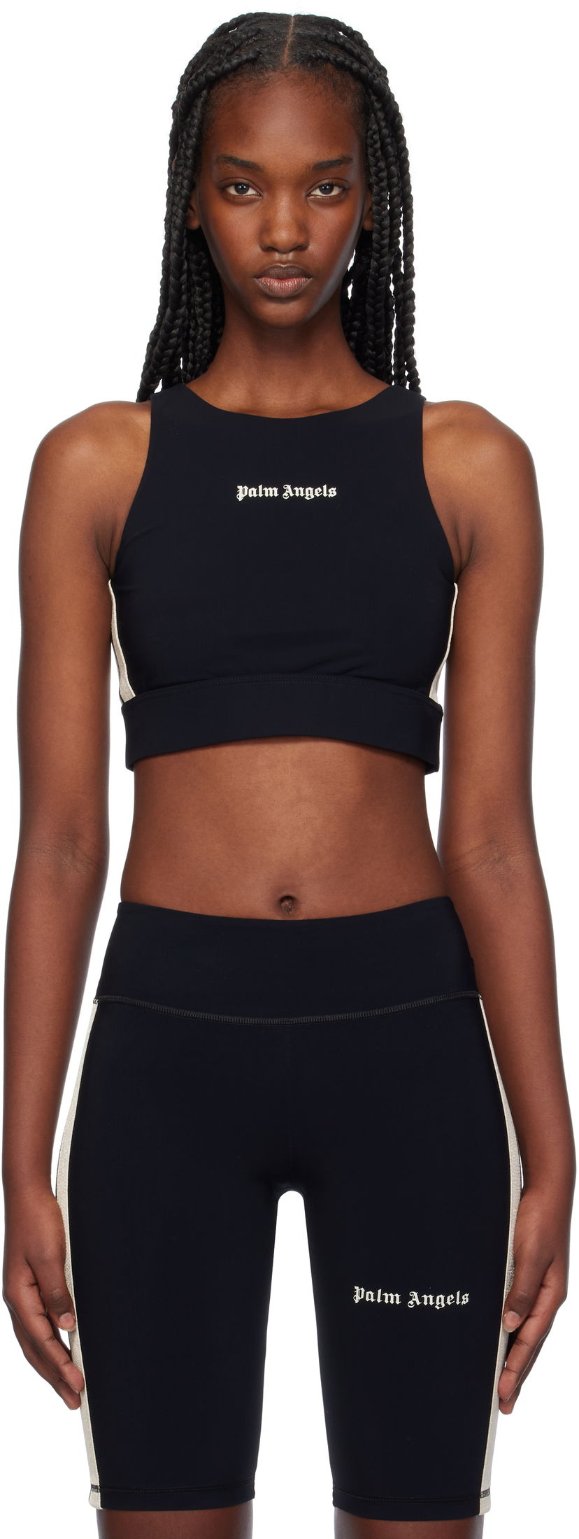 Behå Palm Angels Training Crop Sport Top Svart | PWVO001C99FAB0031003