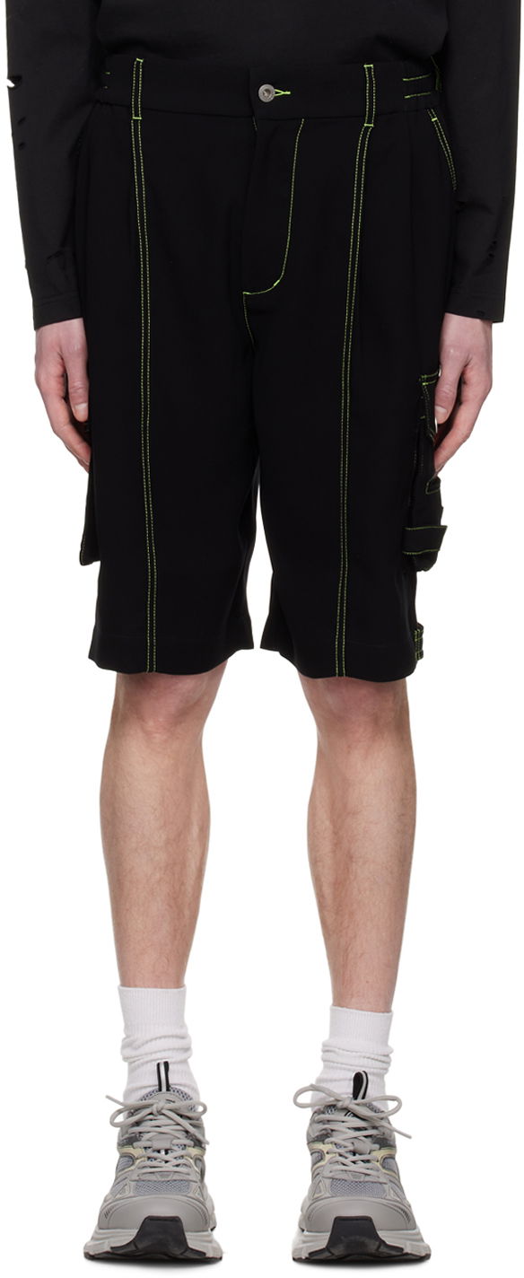 Shorts Feng Chen Wang Feng Chen Wang Contrast Stitch Cargo Shorts Svart | FMS15ST08