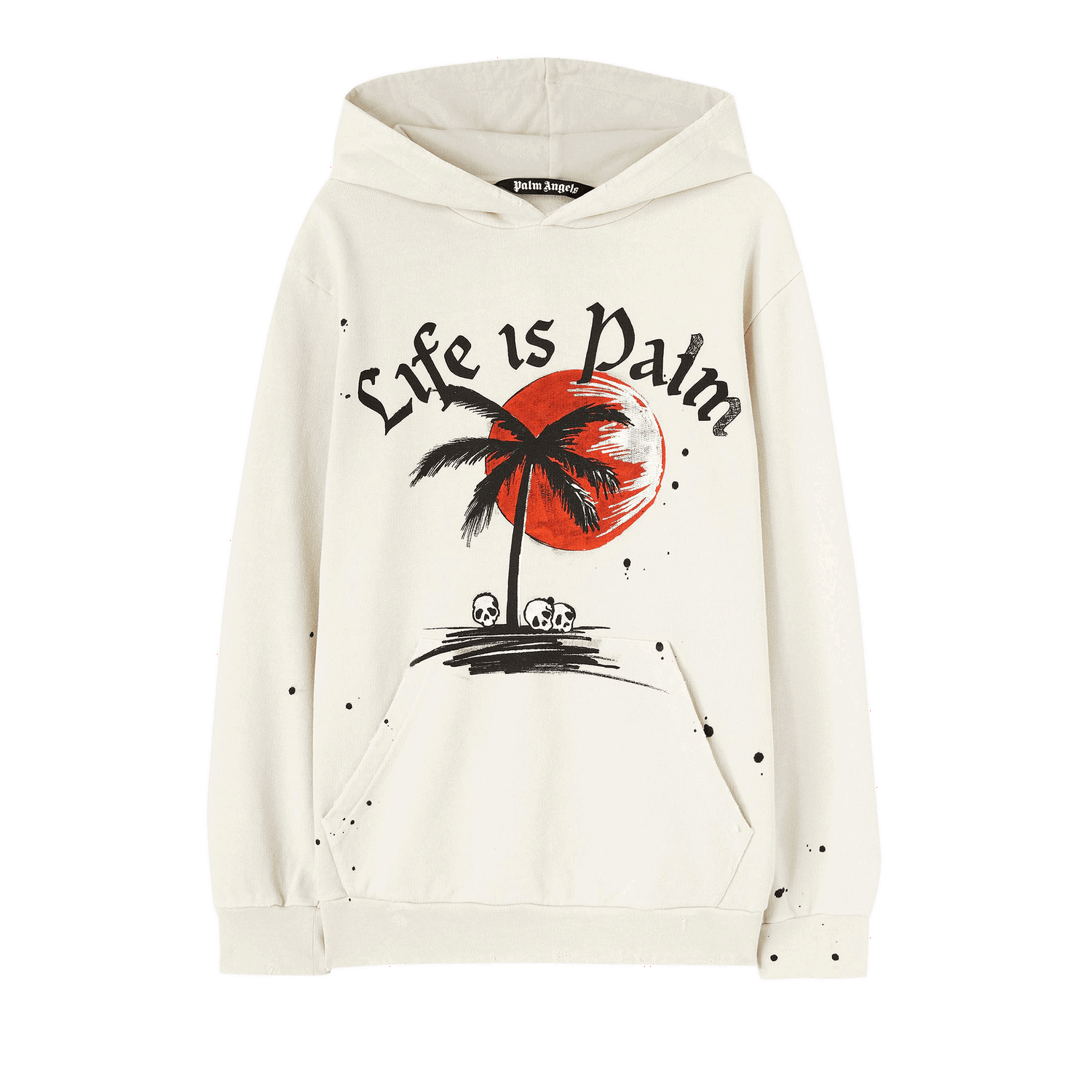 Sweatshirt Palm Angels GD Sunset Palm Hoodie Vit | PMBB117F22FLE0050310, 0