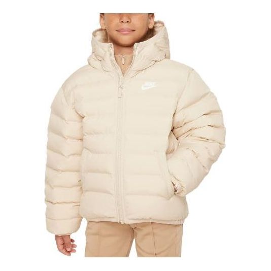 Pufferjacka Nike Sportswear Lightweight Synthetic Fill Loose Fit Hooded Jacket Beige | FD2845-126