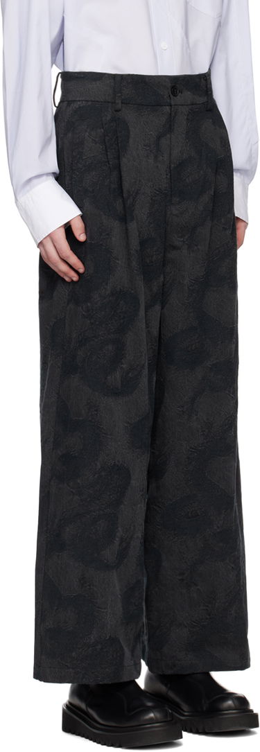 Byxor Feng Chen Wang Feng Chen Wang Dragon Print Wide-Leg Trousers Svart | FUS17TR13, 1