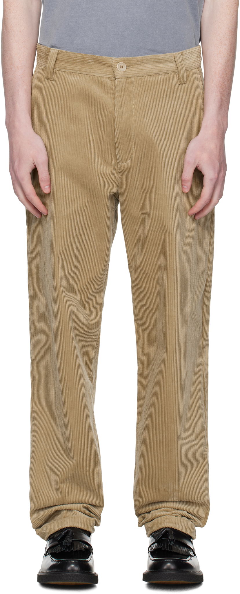 Byxor A.P.C. A.P.C. Lawrence Corduroy Trousers Beige | COHBB-H08509