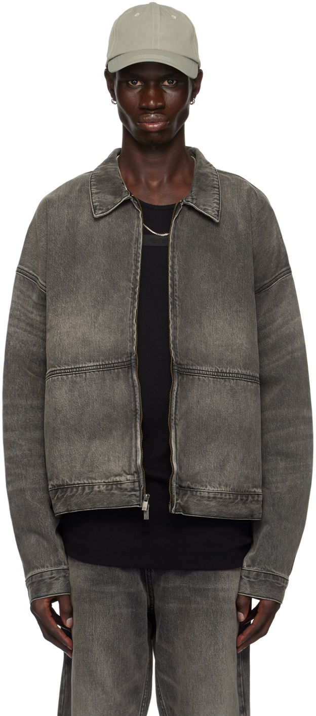 Jacka Fear of God Essentials Denim Trucker Jacket Grå | 202BT244270F
