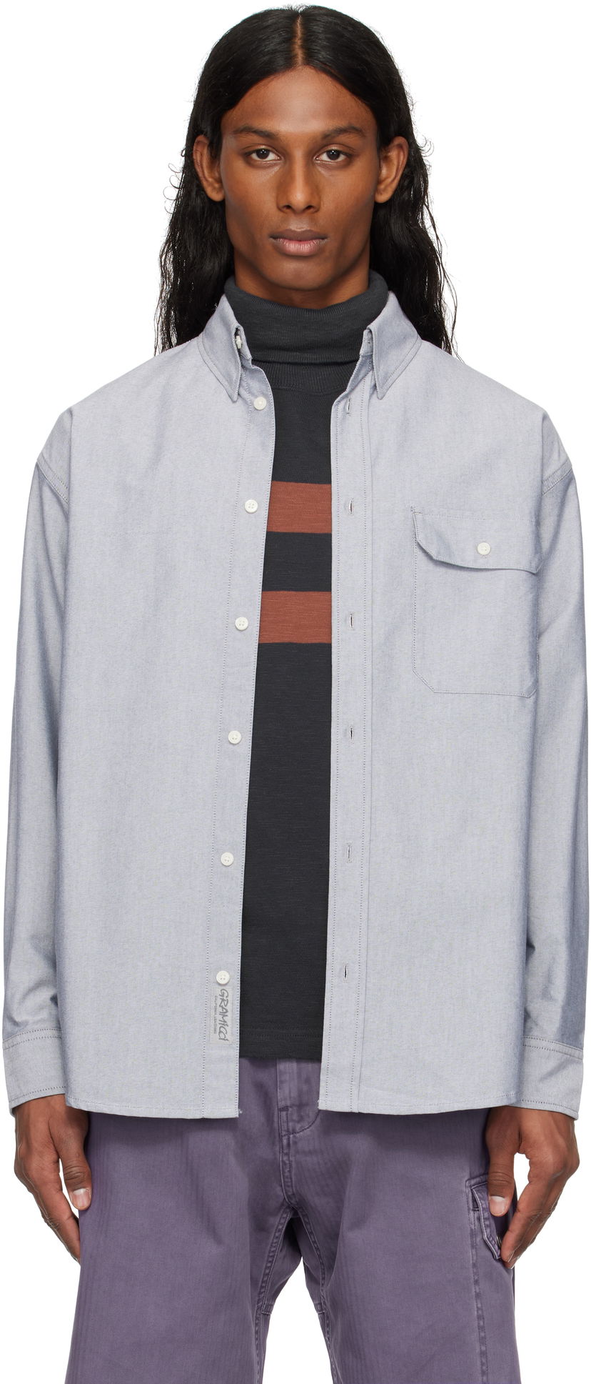 Skjorta GRAMICCI Gramicci Oxford Stance Shirt Blå | G5SM-J016
