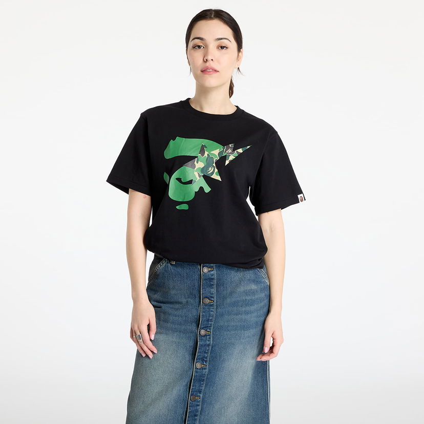 T-shirt BAPE A BATHING APE ABC Camo Ape Face Star T-Shirt Svart | 001TEL301009MBK0