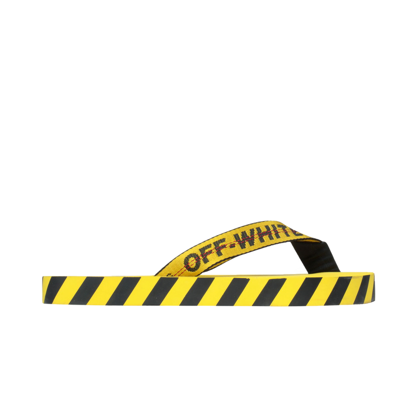 Sneakers och skor Off-White Diagonal Stripes Flip Flops "Yellow Black" Gul | OMIA131F20MAT0011810
