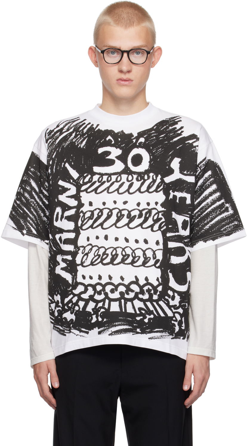 T-shirt Marni White 30th Anniversary T-shirt Vit | HUMU0223BP USCX14