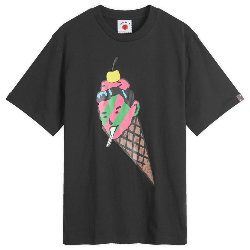 T-shirt BBC IceCream ICECREAM Cone Man T-Shirt, Size Large Svart | IC24483-BLK