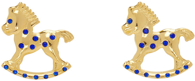 Örhängen Chopova Lowena Gold-tone & Blue Crystal Rocking Horse Earrings Metallisk | 6507