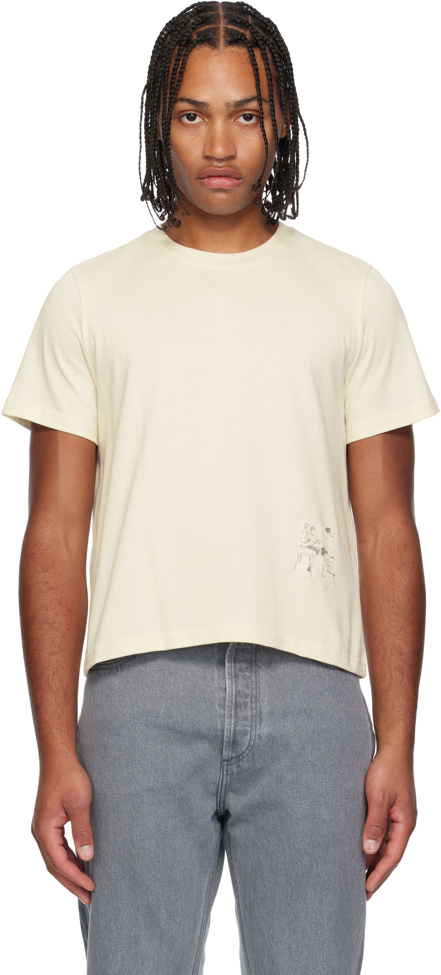 T-shirt JW Anderson JW Anderson Mini Graphic T-shirt Beige | JT0315-PG1510, 0