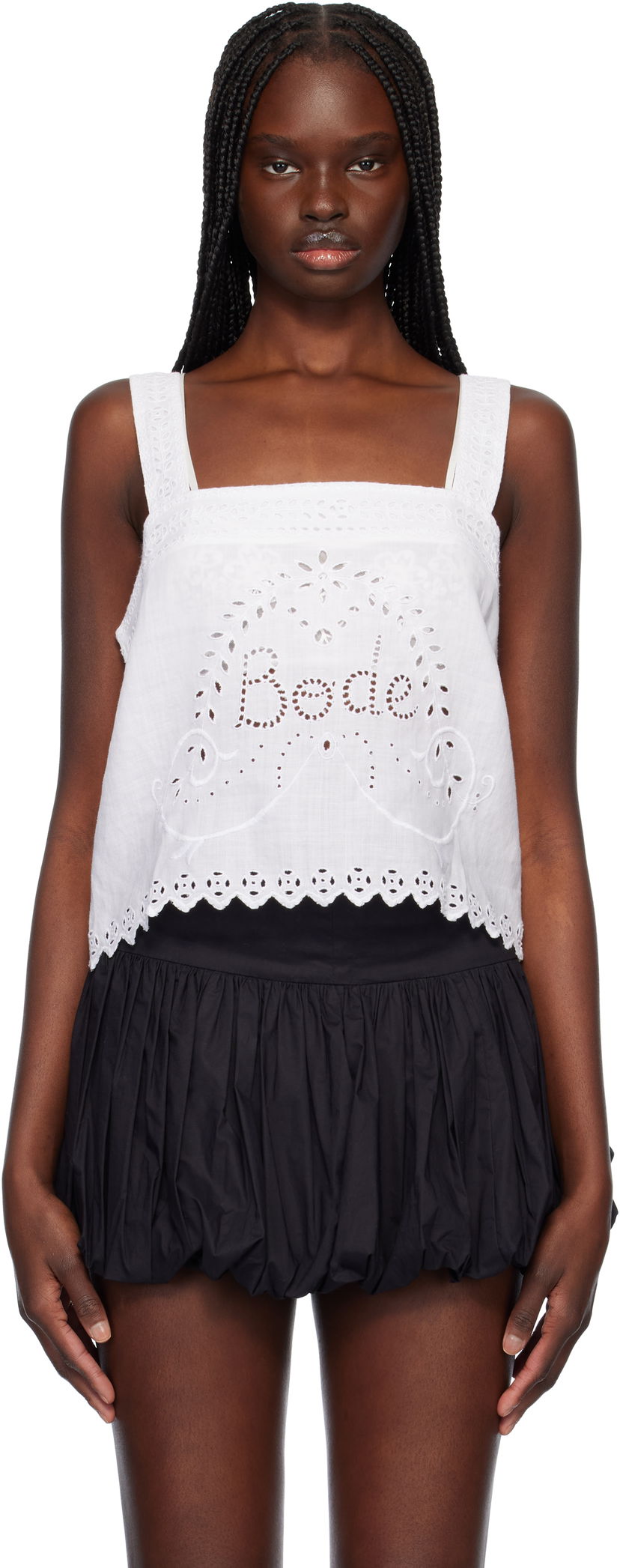 Linne Bode Bode Belvoir Eyelet Tank Top Vit | WRS25SH017