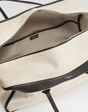 Handväska Dolce & Gabbana Dolce & Gabbana Atene Calfskin & Canvas Handbag Beige | BM2508AG4408S469, 3