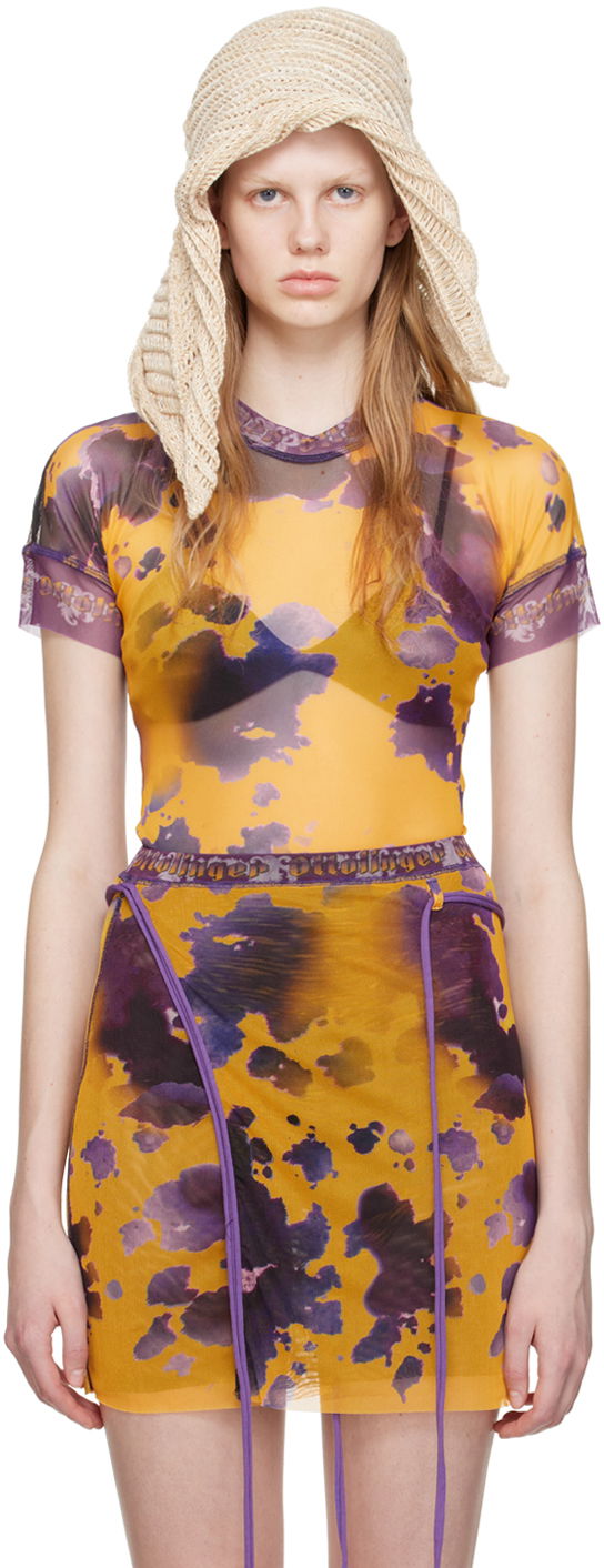 T-shirt Ottolinger Ottolinger Exclusive Mesh Tie-Dye T-Shirt Gul | 100116