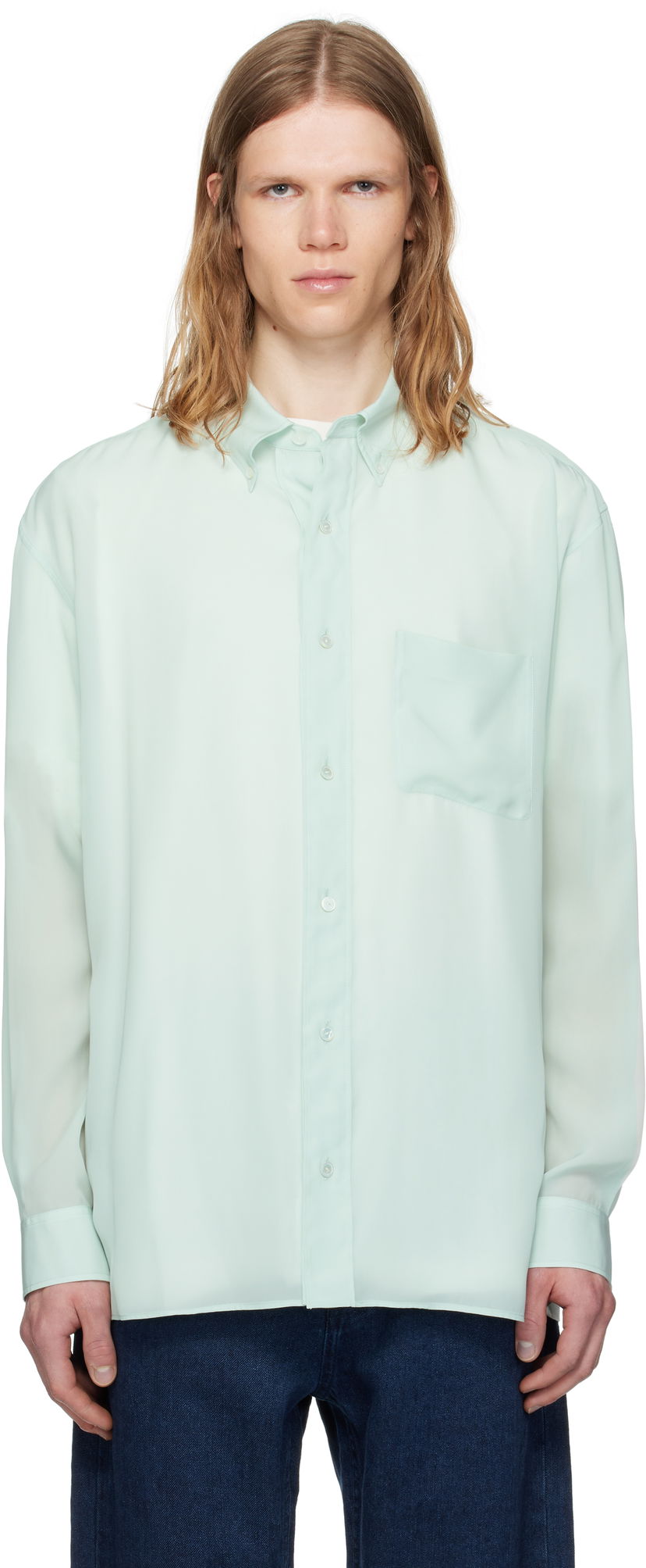Skjorta The Row The Row Bresson Button-Down Shirt Grön | 916-W3678