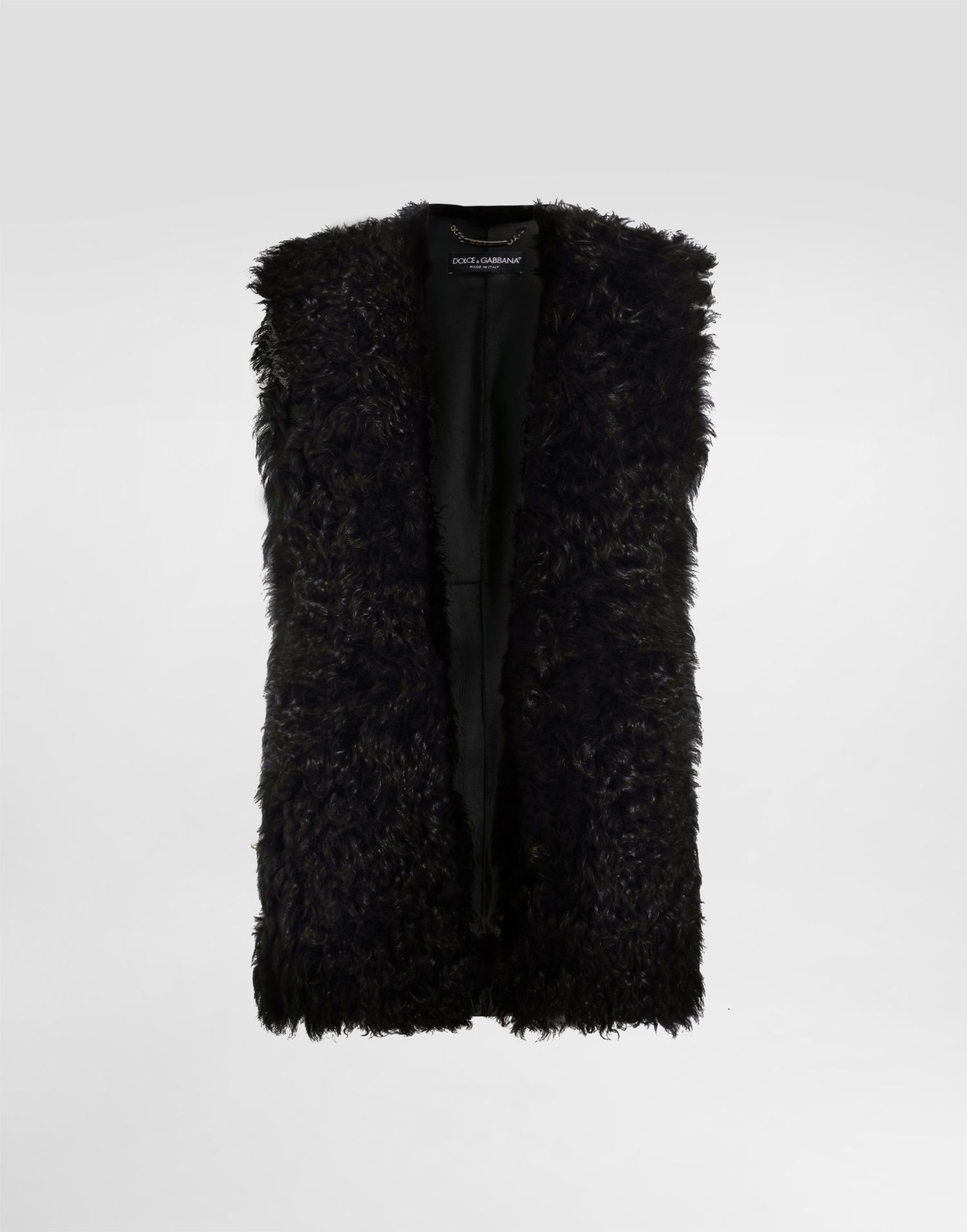 Väst Dolce & Gabbana Dolce & Gabbana Lamb Fur Vest Svart | F793LFFUPPON0000, 0
