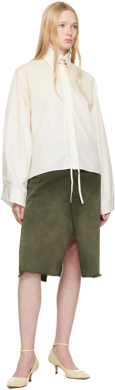 Skjorta Maison Margiela MM6 Maison Margiela Cotton Poplin Tie-Neck Shirt Vit | S62DT0039 M35458, 3