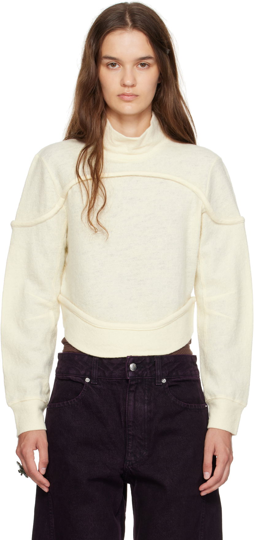 Sweater Eckhaus Latta Eckhaus Latta Pallas Turtleneck Vit | 1404-EL-PF25-M -
