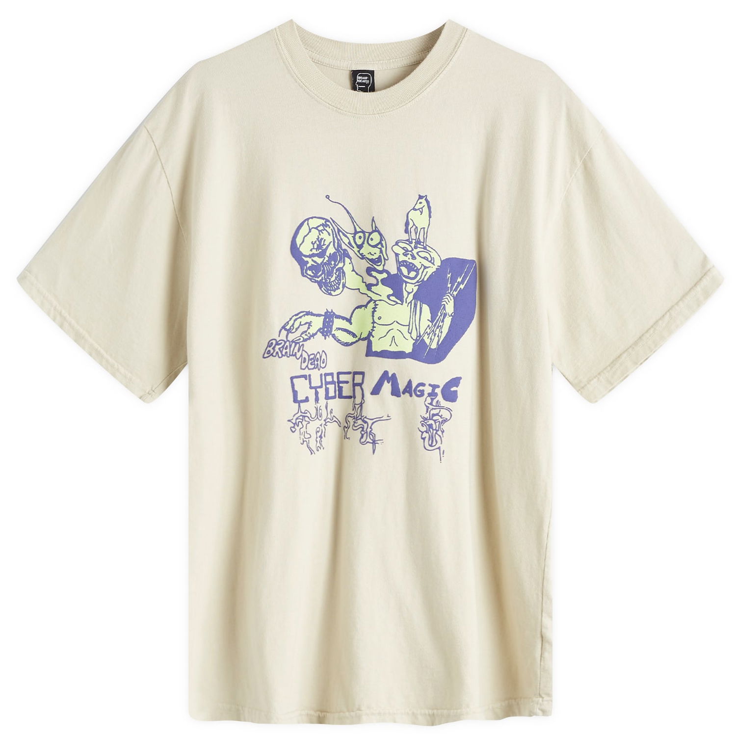T-shirt Brain Dead Cyber Magic Graphic Print T-Shirt Beige | W24T00004080-OAT, 0