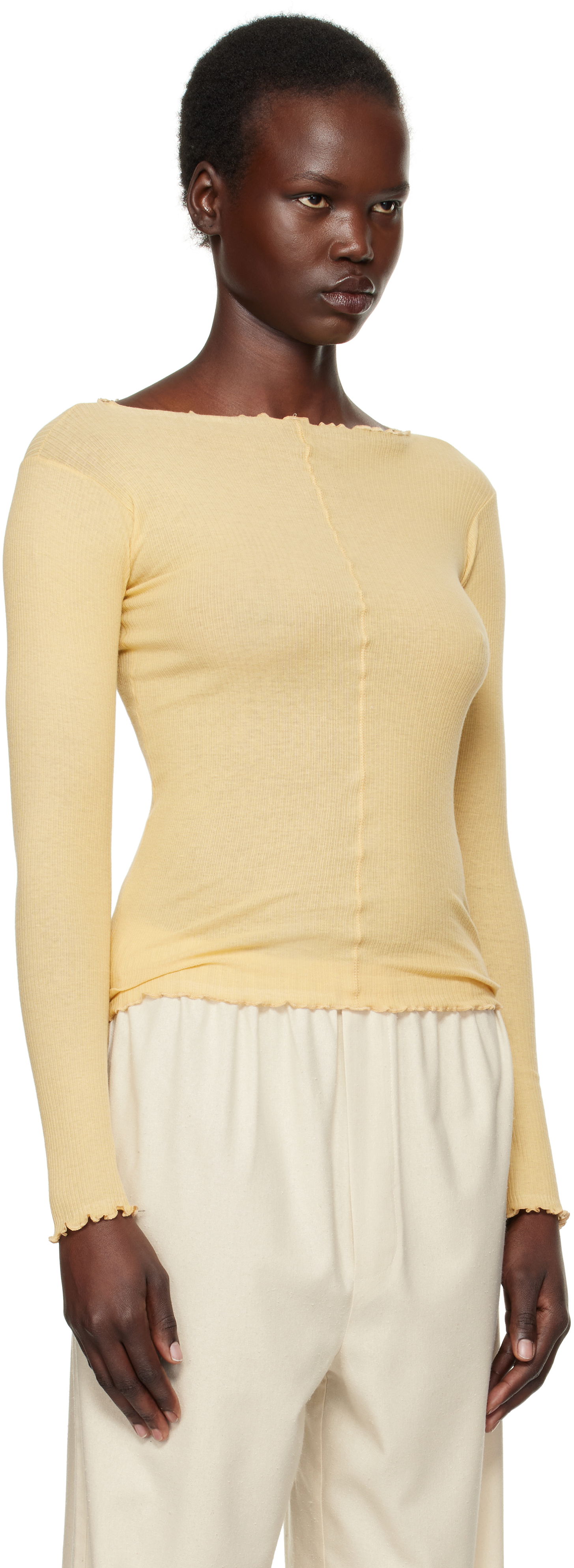 Linne Baserange Pama Long Sleeve T-Shirt Gul | TTPAL-RB-SP25, 1