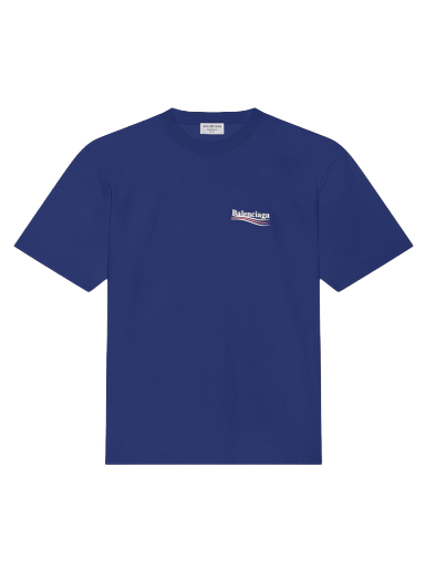 T-shirt Balenciaga Political Campaign Large Fit T-Shirt Mörkblå | 620969TIV521195