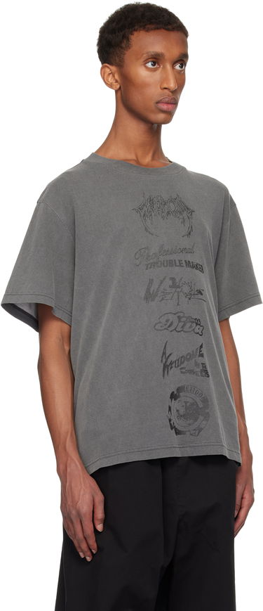 T-shirt We11done We11done Multi Logo Graphic T-Shirt Grå | WD-TT3-24-777-U-CH, 1