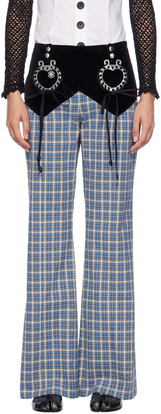 Byxor Chopova Lowena Bell Rope Tartan Trousers Blå | 4067
