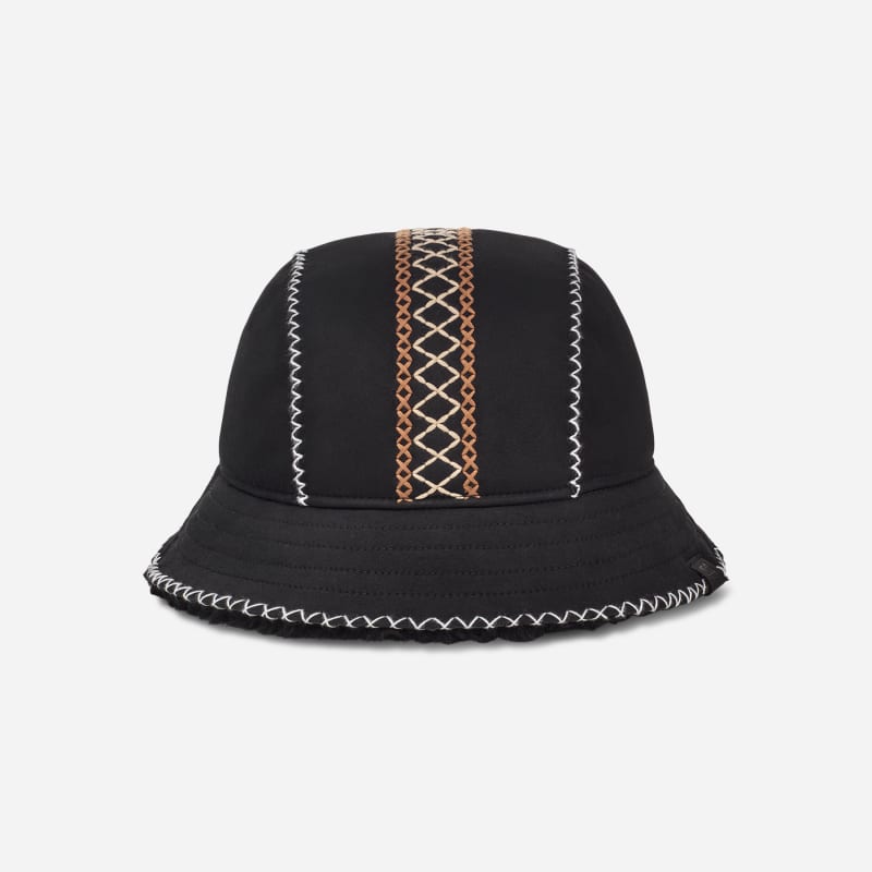 Hatt UGG Embroidered Bucket Hat Svart | 100908-BLK