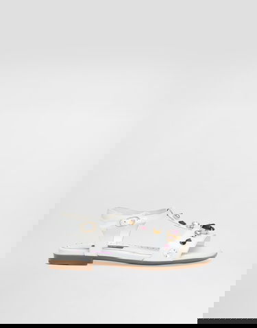 Tillbehör Dolce & Gabbana Dolce & Gabbana Patent Leather Sandals With Crystals Vit | D11364AN1968V135, 0