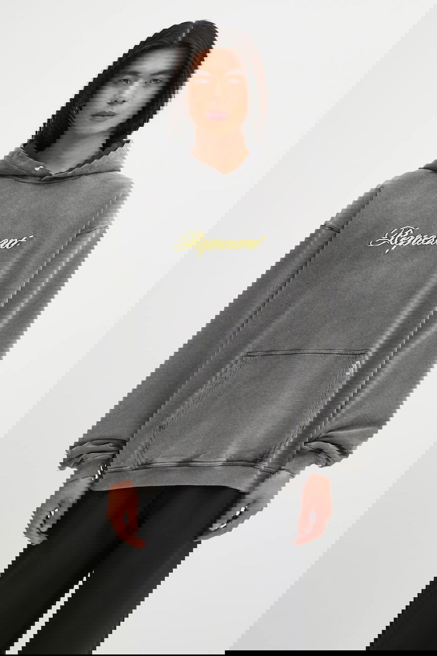 Sweatshirt Represent Clo Represent Script Logo Hoodie Grå | MLM100028, 0