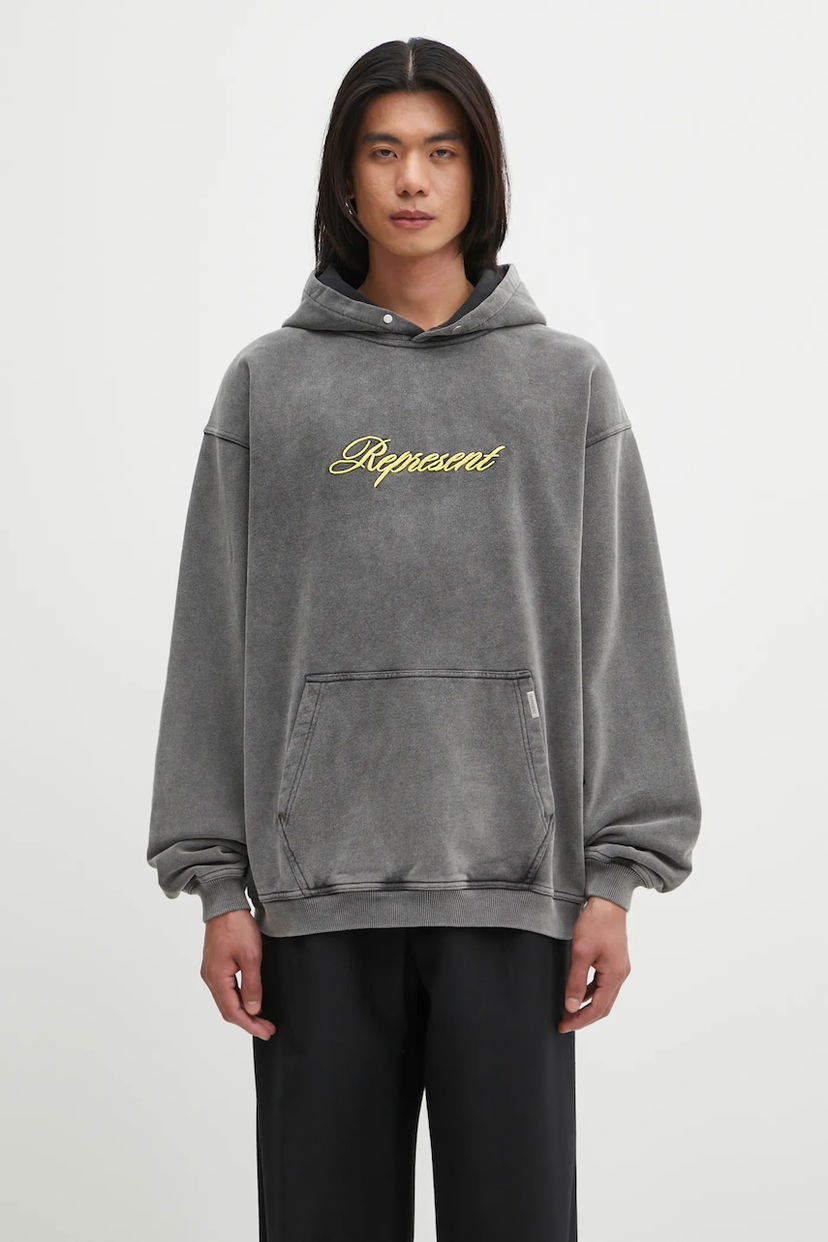 Sweatshirt Represent Clo Represent Script Logo Hoodie Grå | MLM100028
