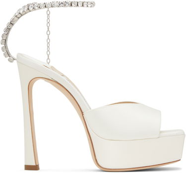 Sneakers och skor Jimmy Choo Jimmy Choo Saeda 125 Heeled Sandals Vit | SAEDA SANDAL 125, 0