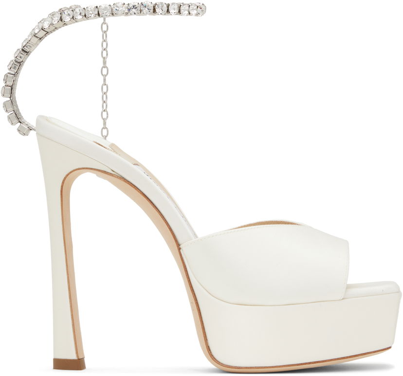 Sneakers och skor Jimmy Choo Jimmy Choo Saeda 125 Heeled Sandals Vit | SAEDA SANDAL 125