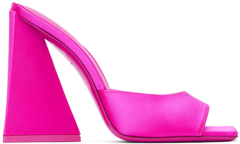 Kläder The Attico Attico Devon Satin Mules Rosa | 232WS000 V007
